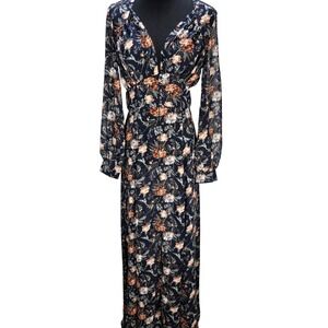 Women's On Twelfth Small Semi Sheer‎ Open Floral Maxi Duster Whimsigoth Boho